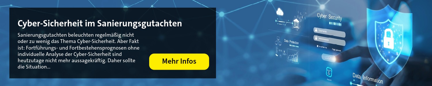 Stilisiertes Cyberschild - Thema: IT-Sicherheit bei Sanierung